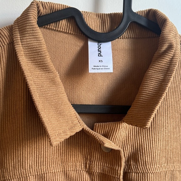 Abound Oversized Brown Corduroy Button Down Over Shirt - Picture 3 of 6